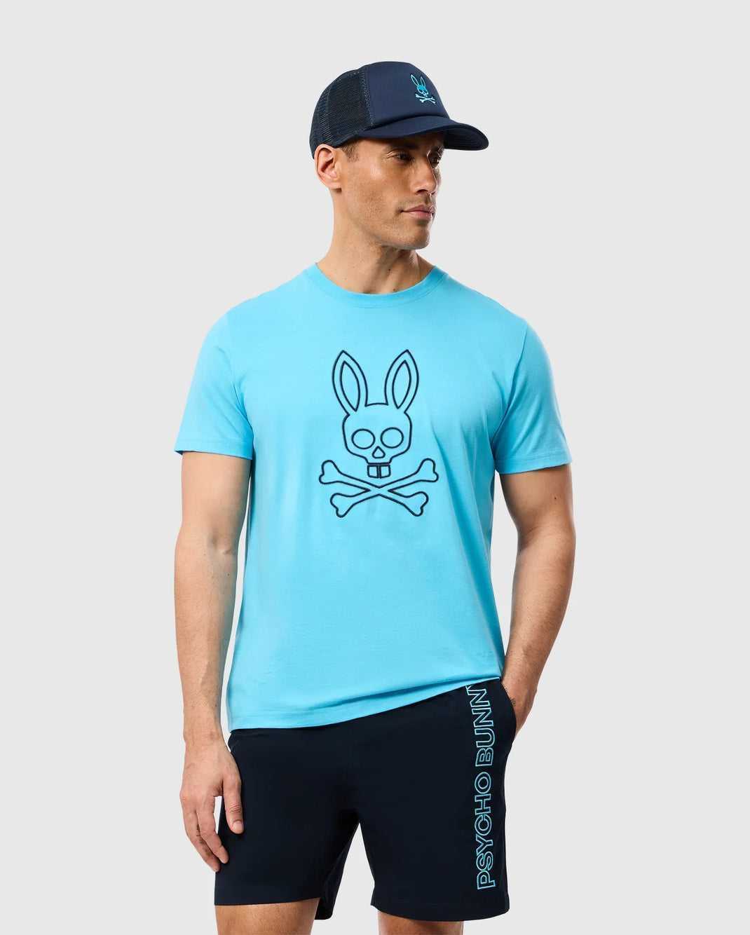 Tees Psycho Bunny Sheldon Graphic Tee Aquarius Homme | SQE-79683389